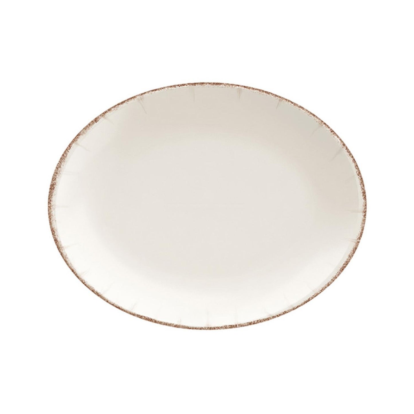Turgla Vitrified Retro 12.25" x 9.5" x h:1" Oval Decorated Vitrified Platter - Case Pack: 6