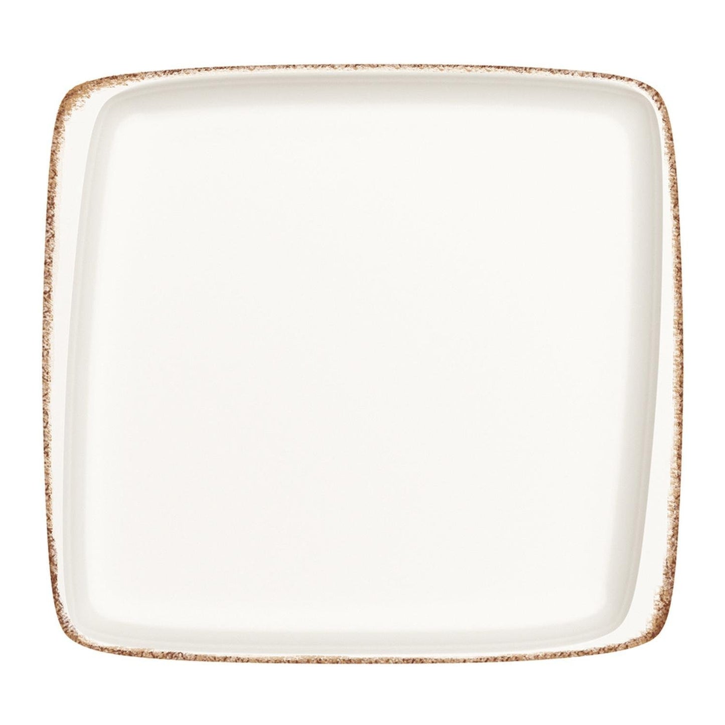 Retro 12.75" x 12" x h:0.75" Square Decorated Vitrified Platter