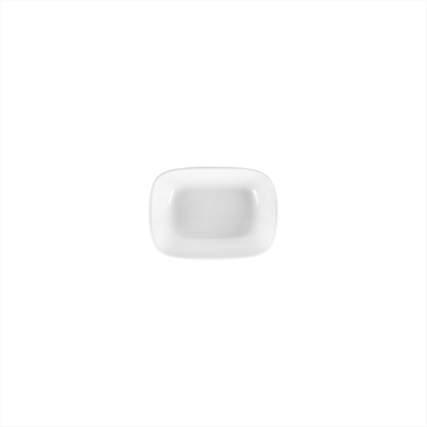 Delta-Coupe 5.5" x 4" x h:1.25" 6 oz. Rectangular White Porcelain Deep Plate