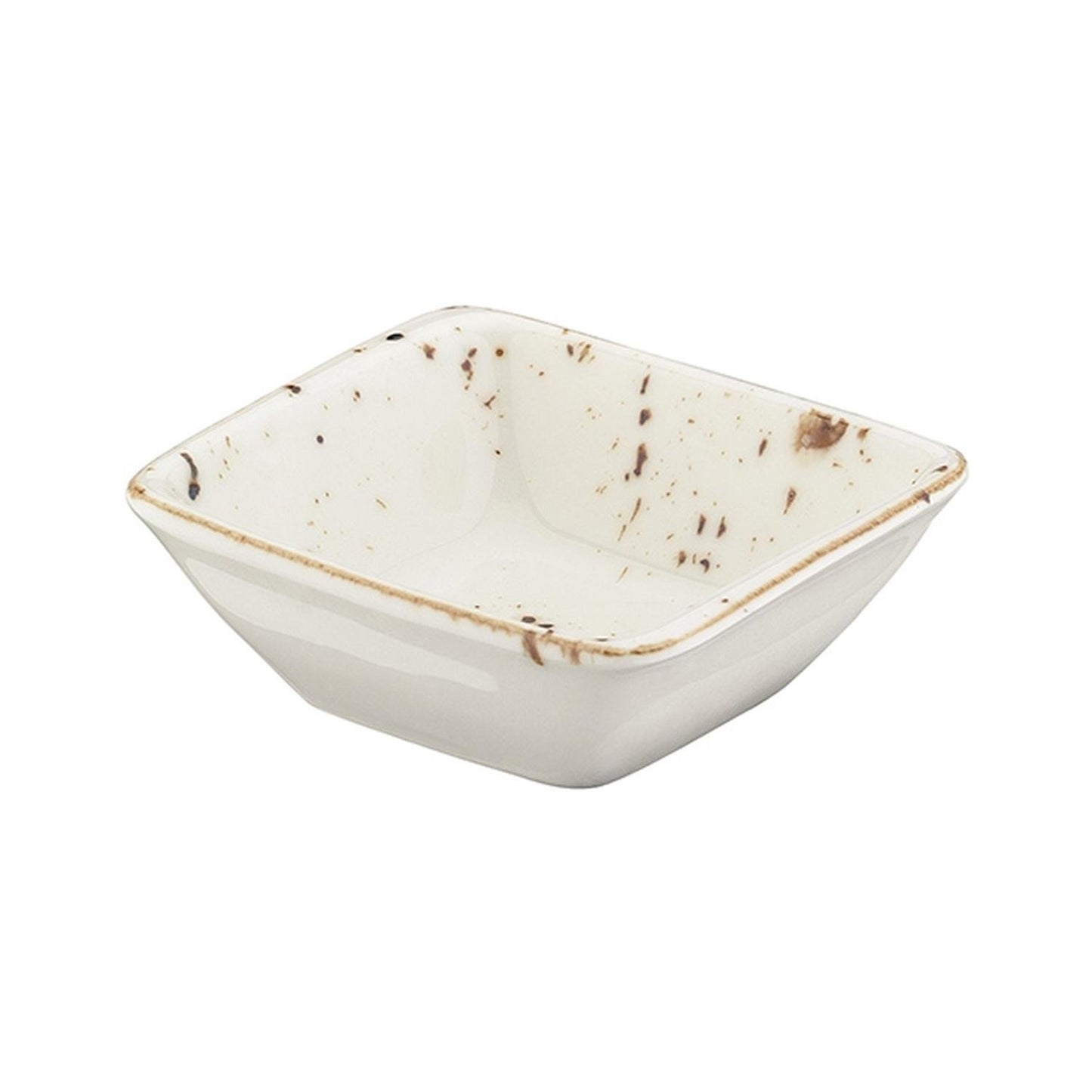 Turgla Vitrified Grain 3.5" x 3.5" x h:1.25" 1 oz. Square Decorated Vitrified Ramekin - Case Pack: 24