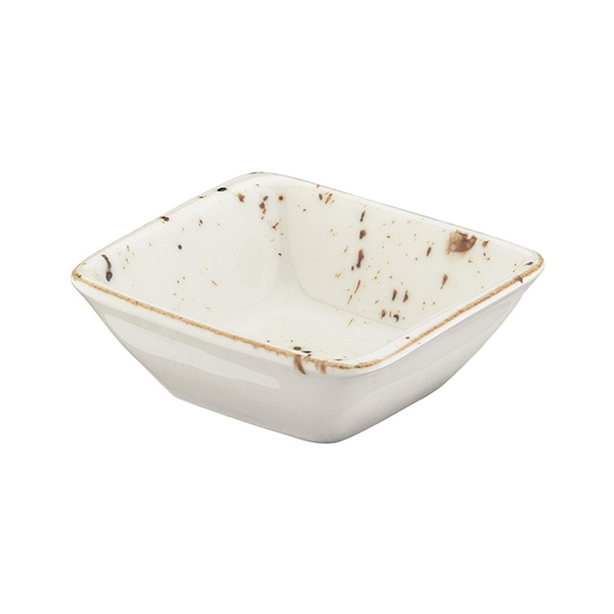 Grain 3.5" x 3.5" x h:1.25" 1 oz. Square Decorated Vitrified Ramekin