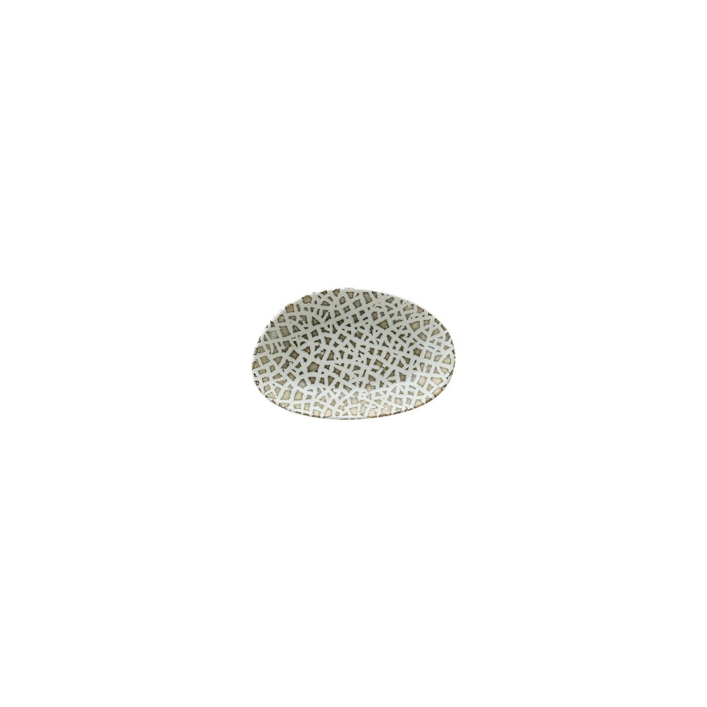 Lapya Wood 6" x 4" x h:1" Organic Decorated Vitrified Platter