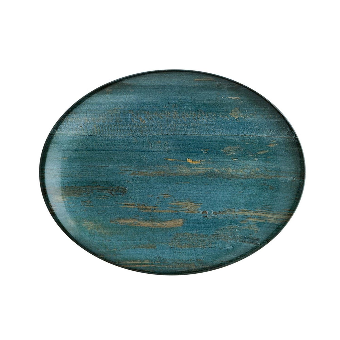 Madera 12.25" x 9.5" x h:1" Oval Decorated Vitrified Platter