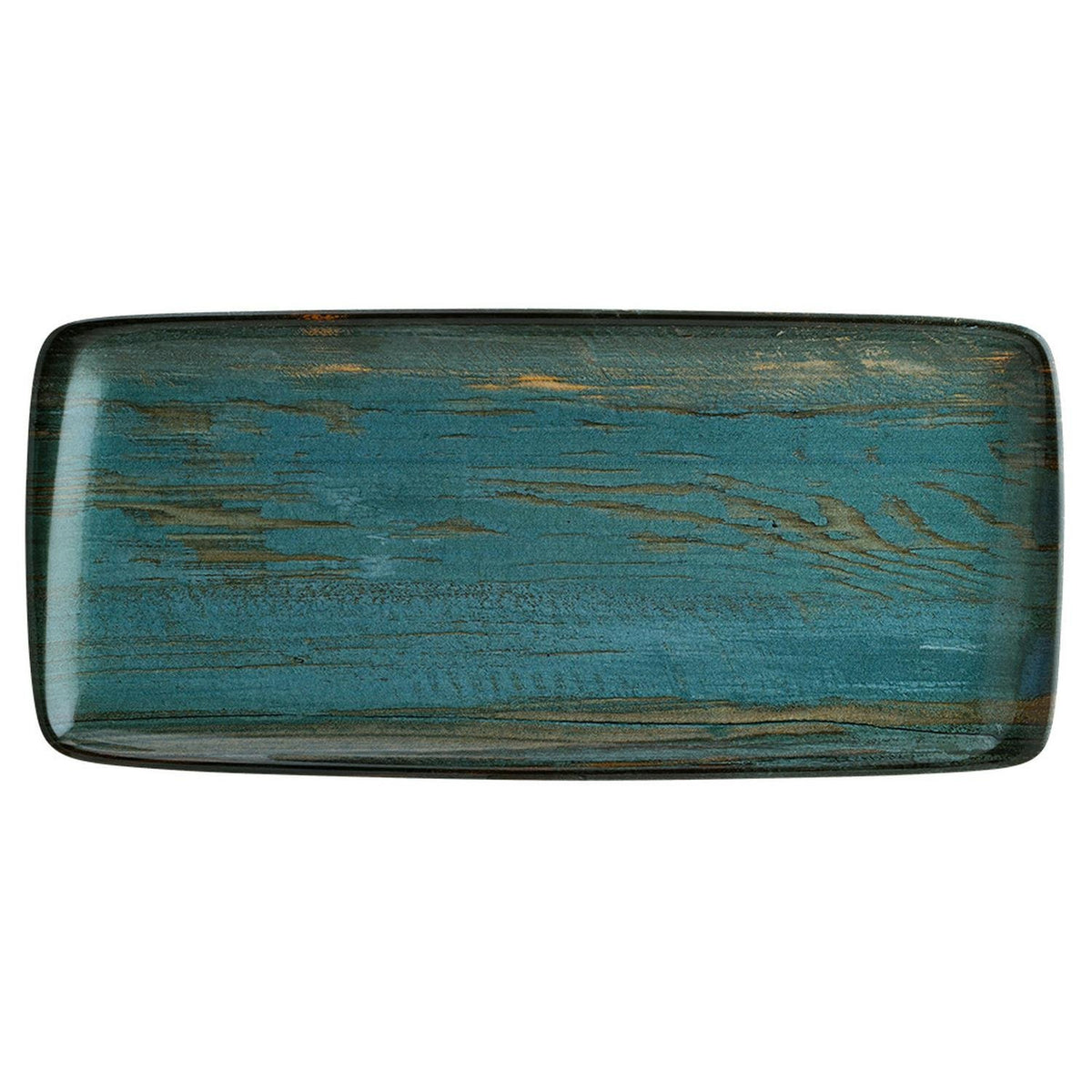 Madera 13.5" x 6" x h:0.75" Rectangular Decorated Vitrified Platter