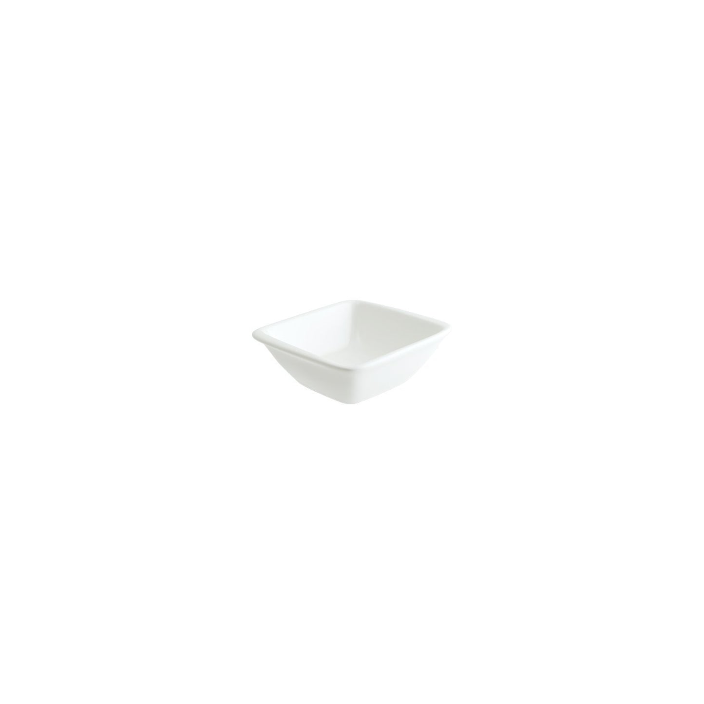 Turgla Vitrified Moove 3.5" x 3.5" x h:1.25" 1 oz. Square Warm White Vitrified Ramekin - Case Pack: 24