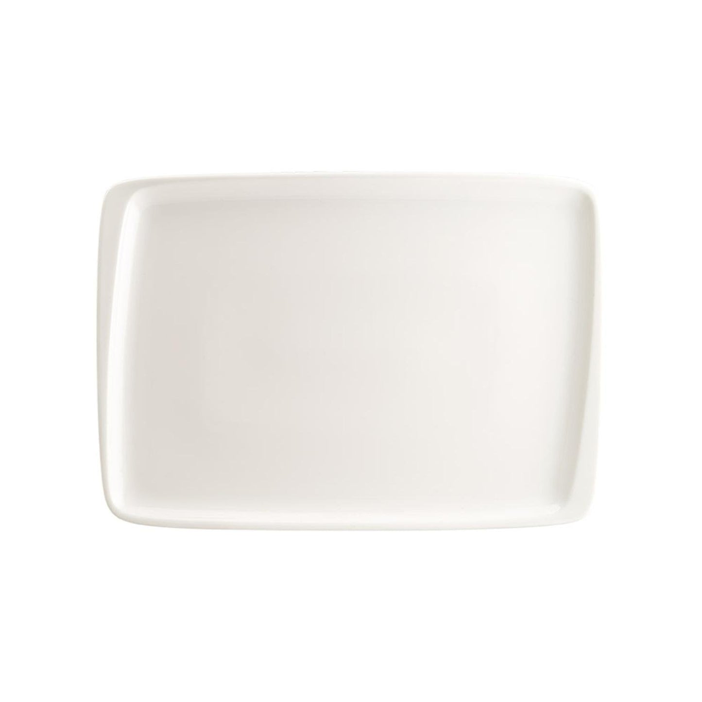 Turgla Vitrified Moove 9" x 6" Rectangular Warm White Vitrified Plate - Case Pack: 12