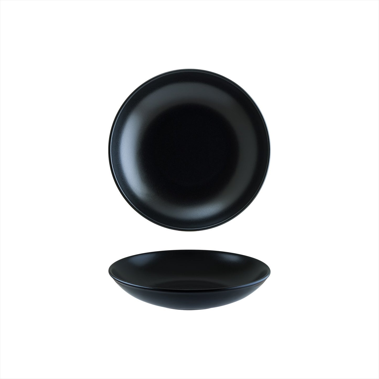 Turgla Vitrified Notte dia.9" h:2" 34 oz. Round Black Vitrified Bowl - Case Pack: 6