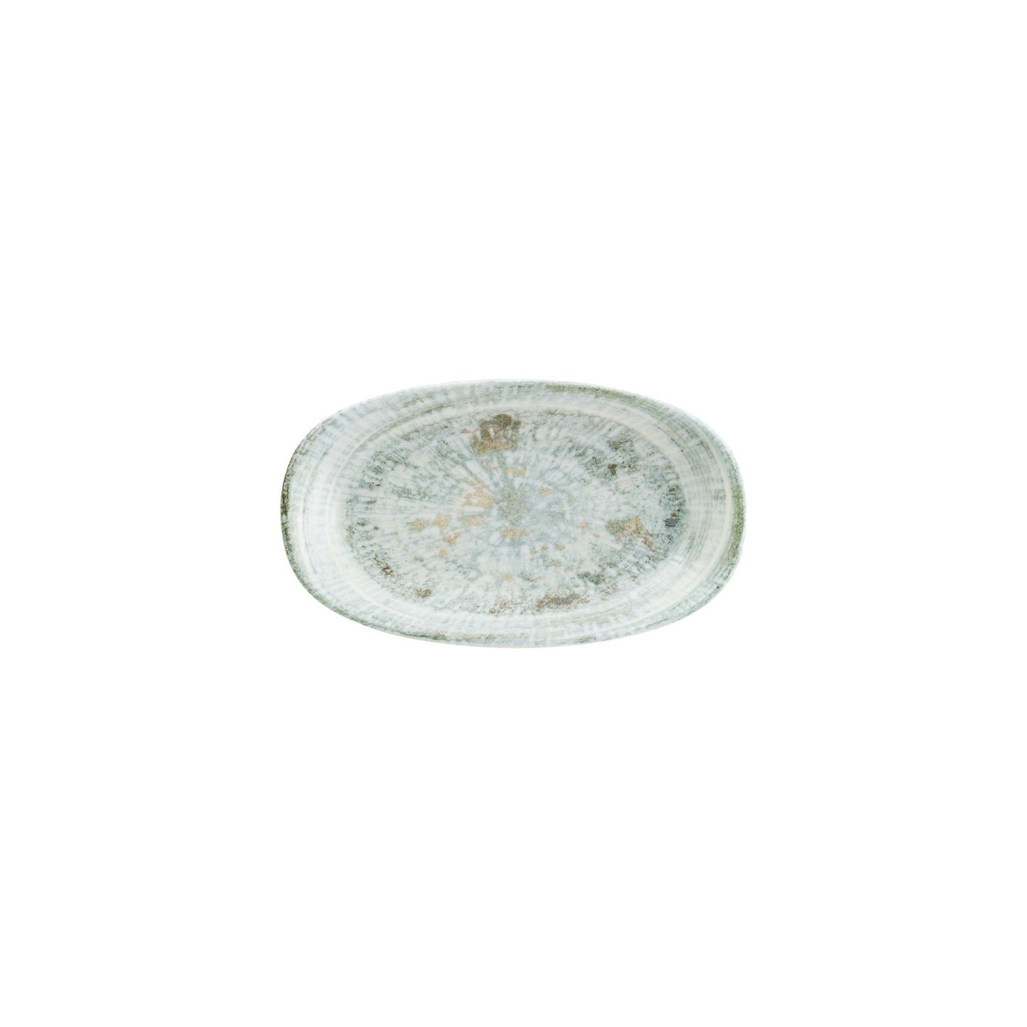Turgla Vitrified Odette 9.5" x 5.5" x h:1.25" Oval Decorated Vitrified Platter - Case Pack: 12