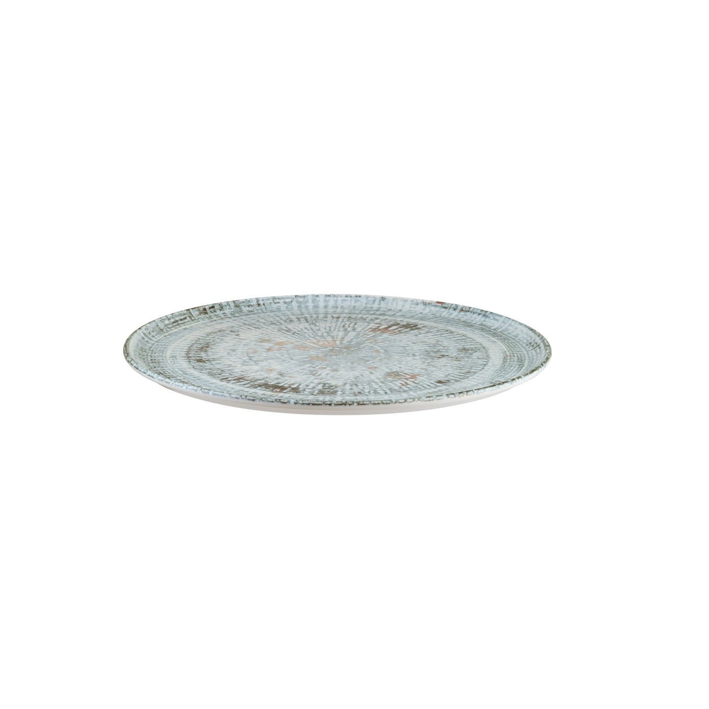 Turgla Vitrified Odette dia.12.75" Round Decorated Vitrified Plate - Case Pack: 6