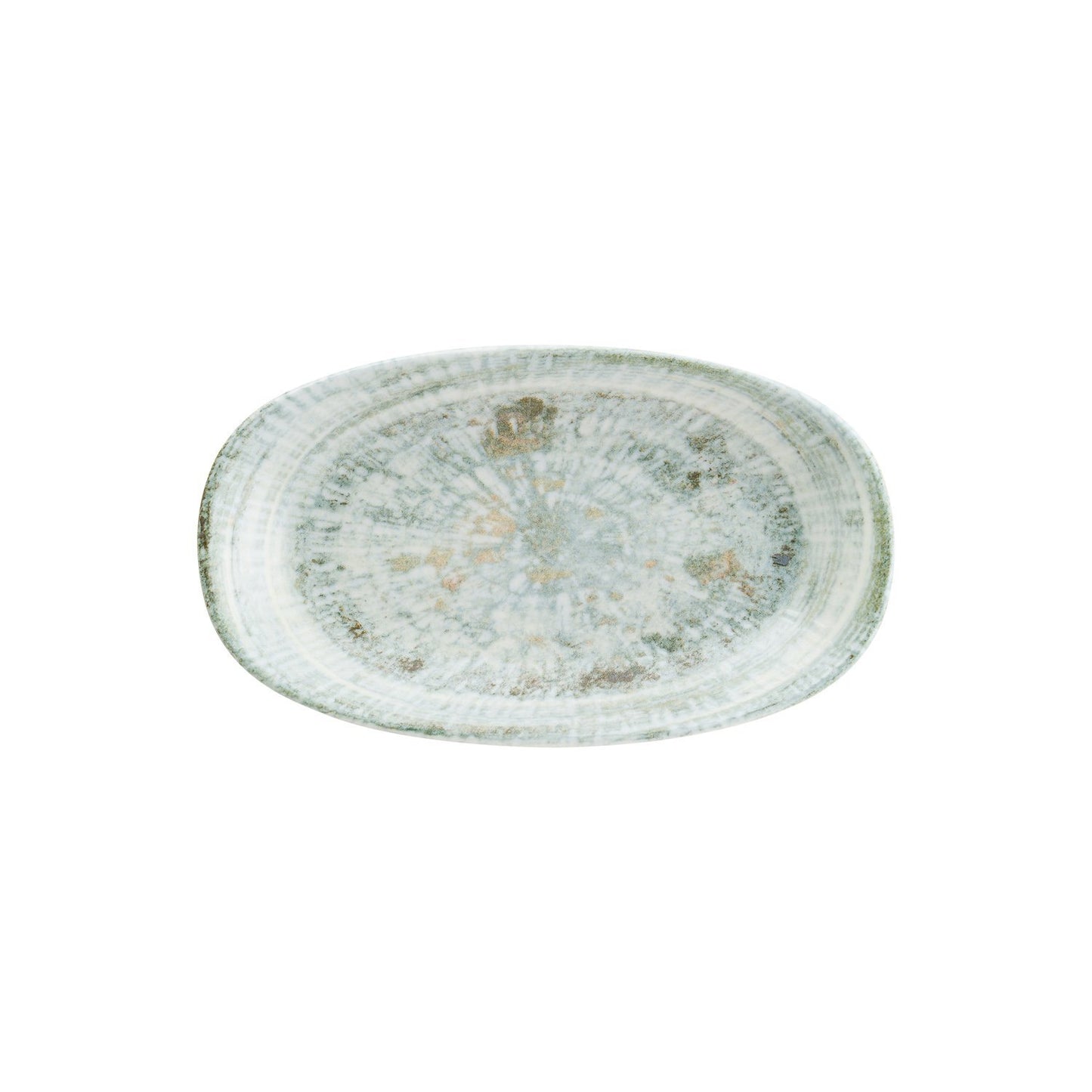 Odette 13" x 7.5" x h:1.5" Oval Decorated Vitrified Platter