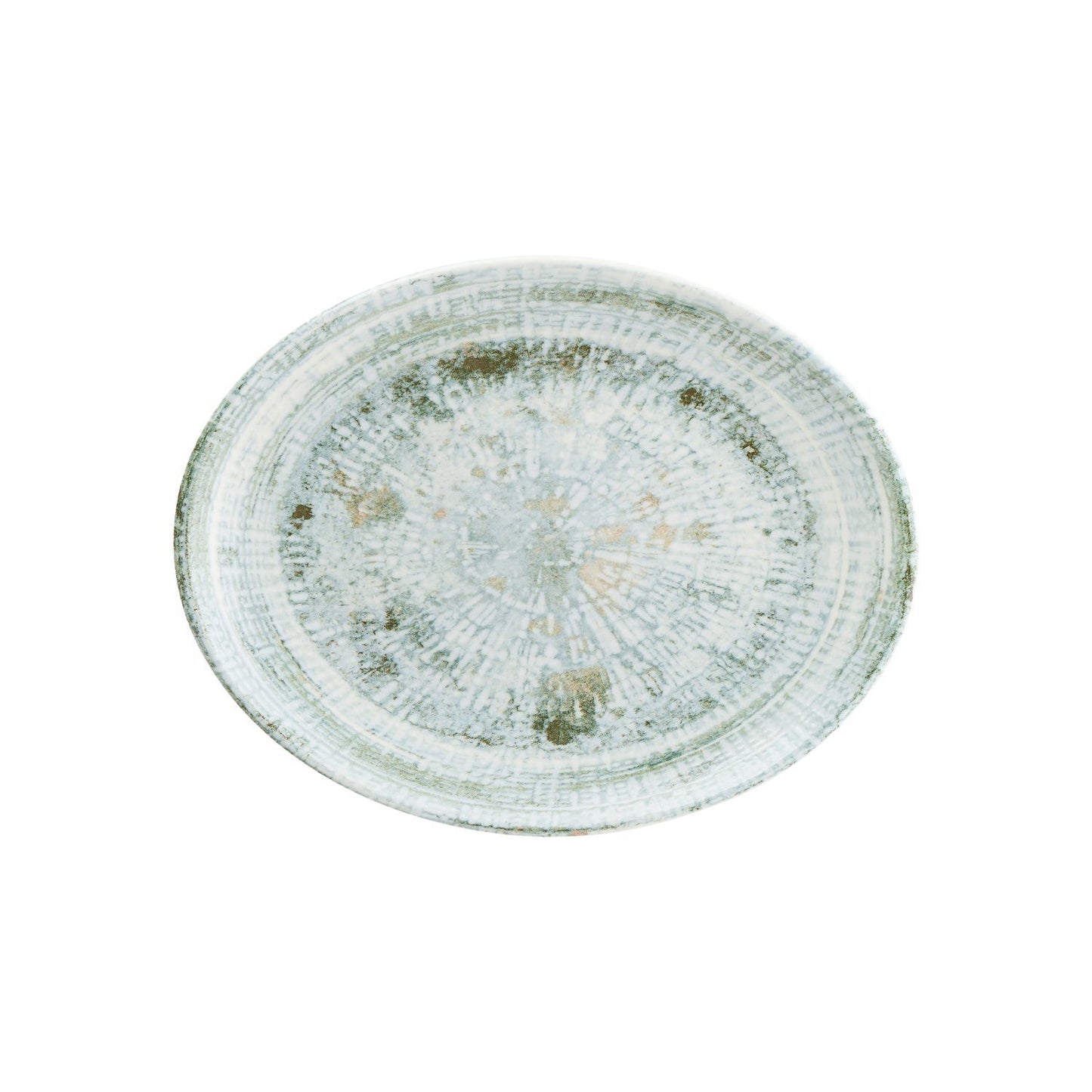 Odette 14.25" x 11" x h:1.25" Oval Decorated Vitrified Platter