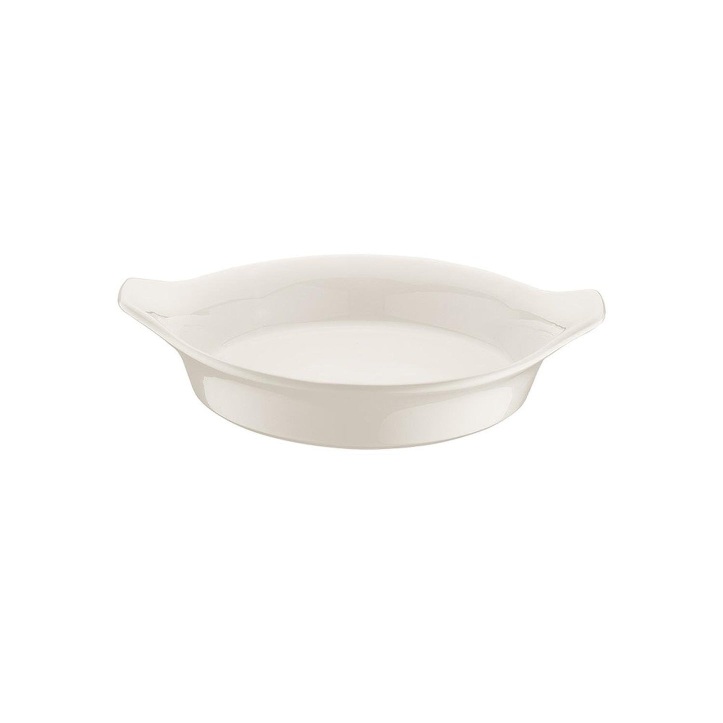 Gourmet dia.7.5" h:1.5" Round Warm White Vitrified Oven Dish