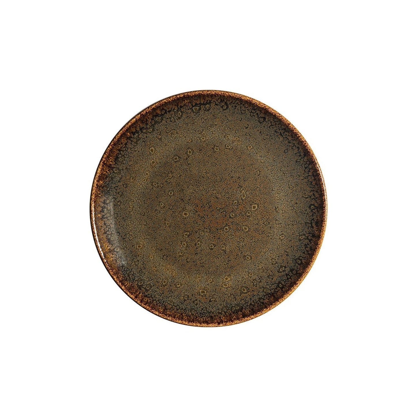 Turgla Vitrified Tierra dia.12" Round Brown Vitrified Plate - Case Pack: 6