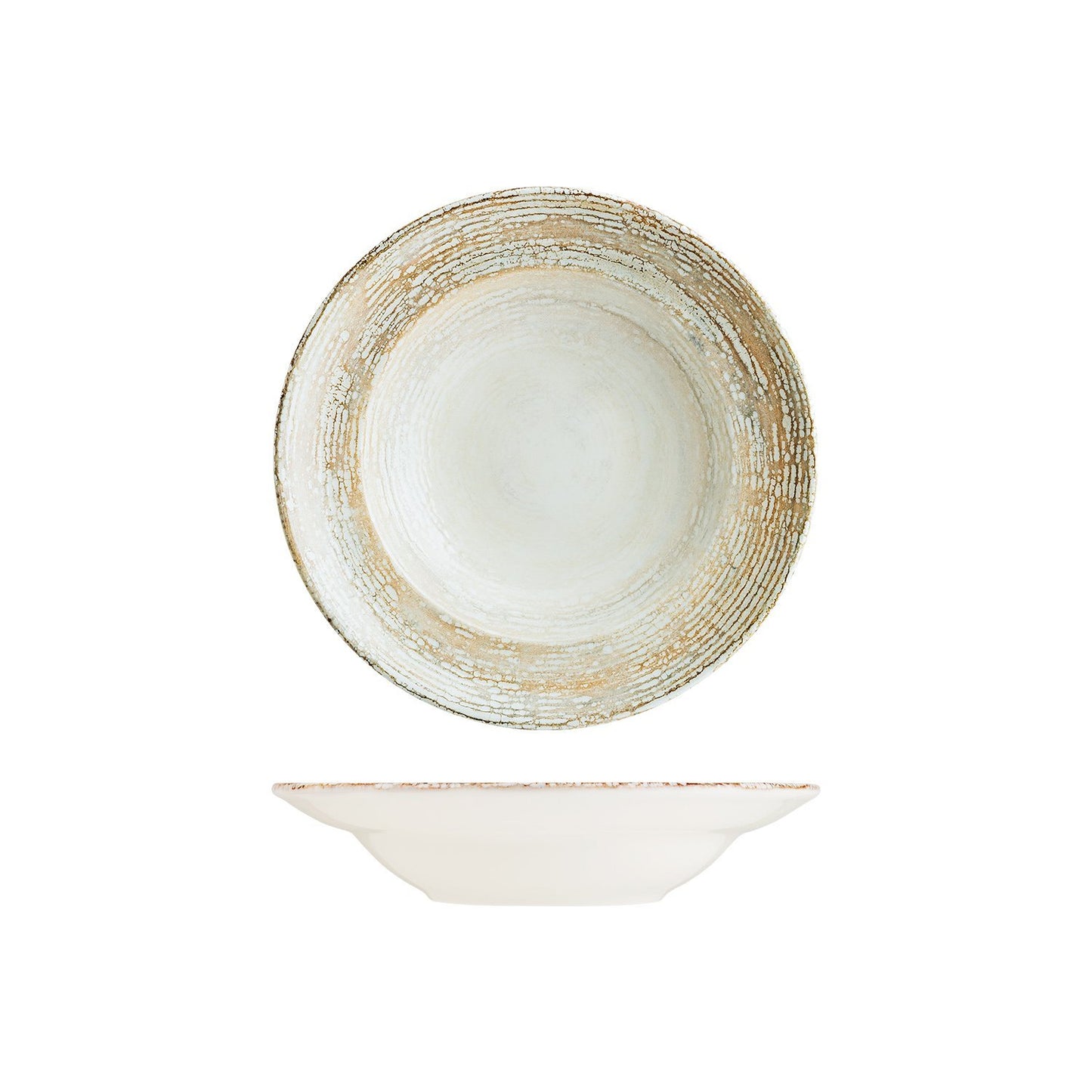 Turgla Vitrified Patera dia.10.75" h:2.25" 16 oz. Round Decorated Vitrified Bowl - Case Pack: 6
