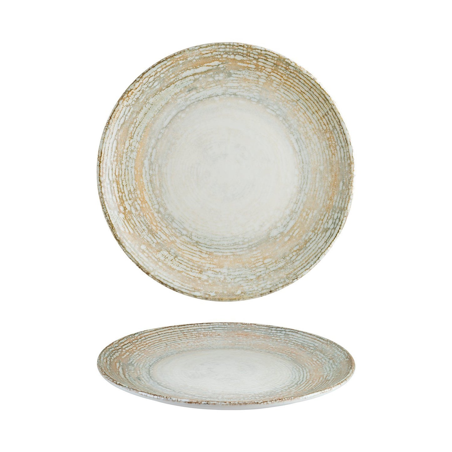 Turgla Vitrified Patera dia.12" Round Decorated Vitrified Plate - Case Pack: 6
