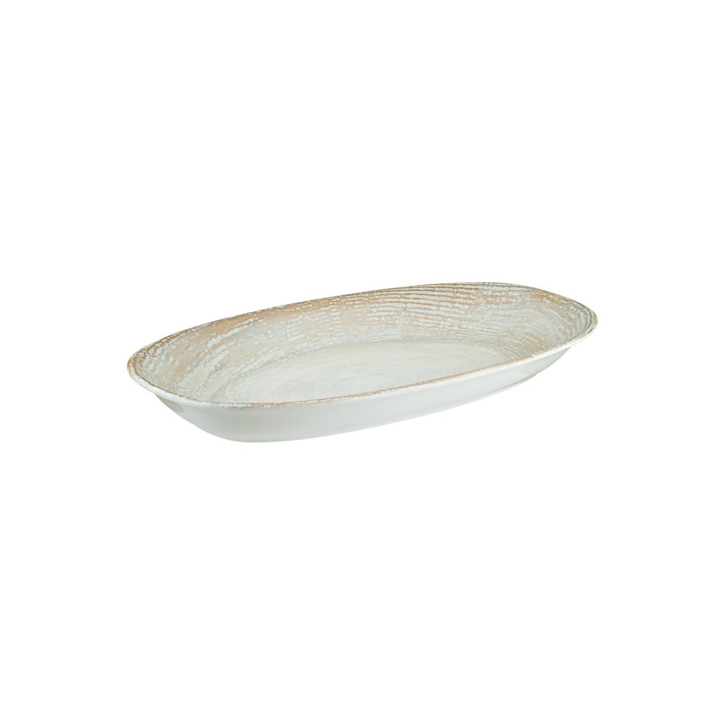 Patera 13" x 7.5" x h:1.5" Oval Decorated Vitrified Platter