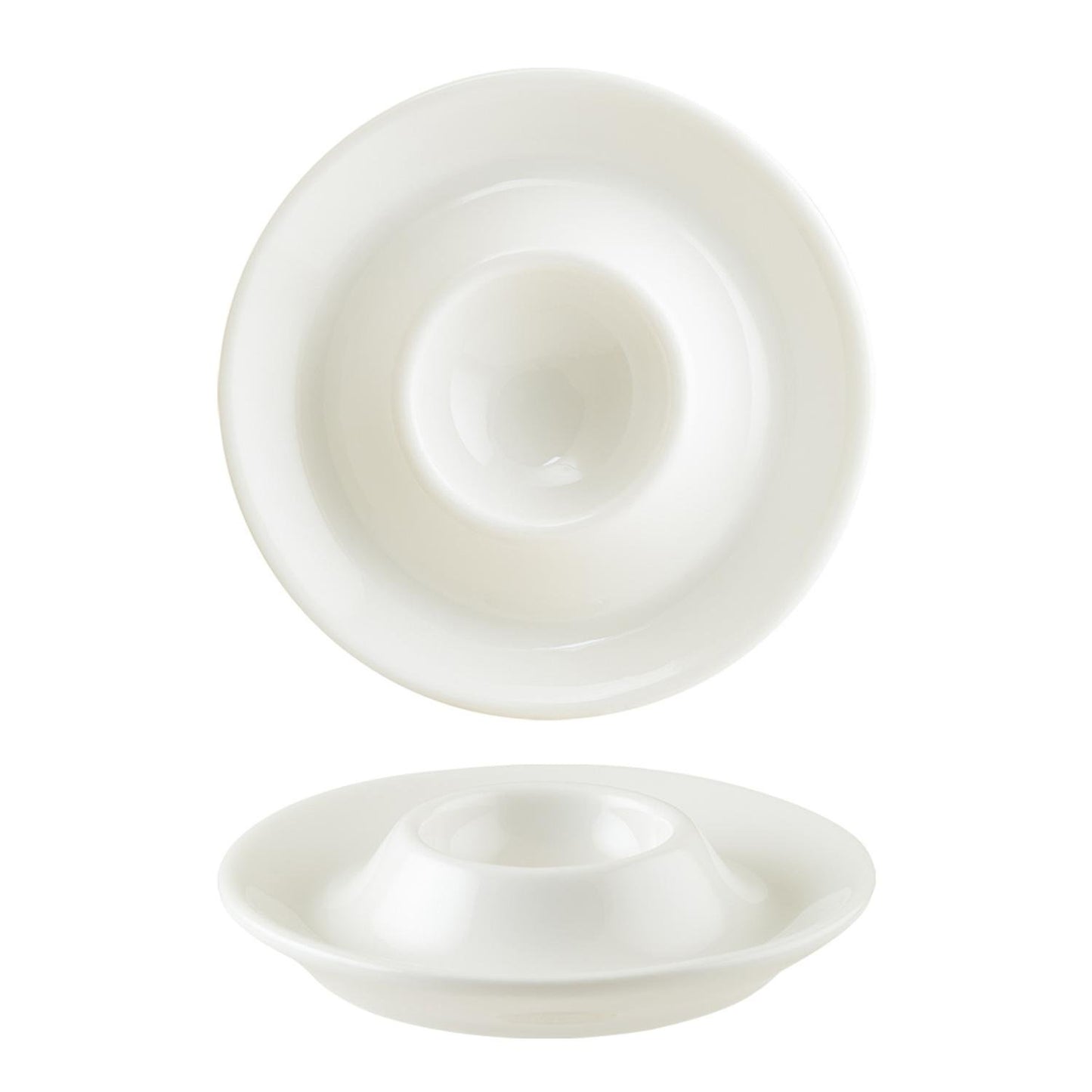 Gourmet dia.4.25" h:1" Round Warm White Vitrified Egg Cup