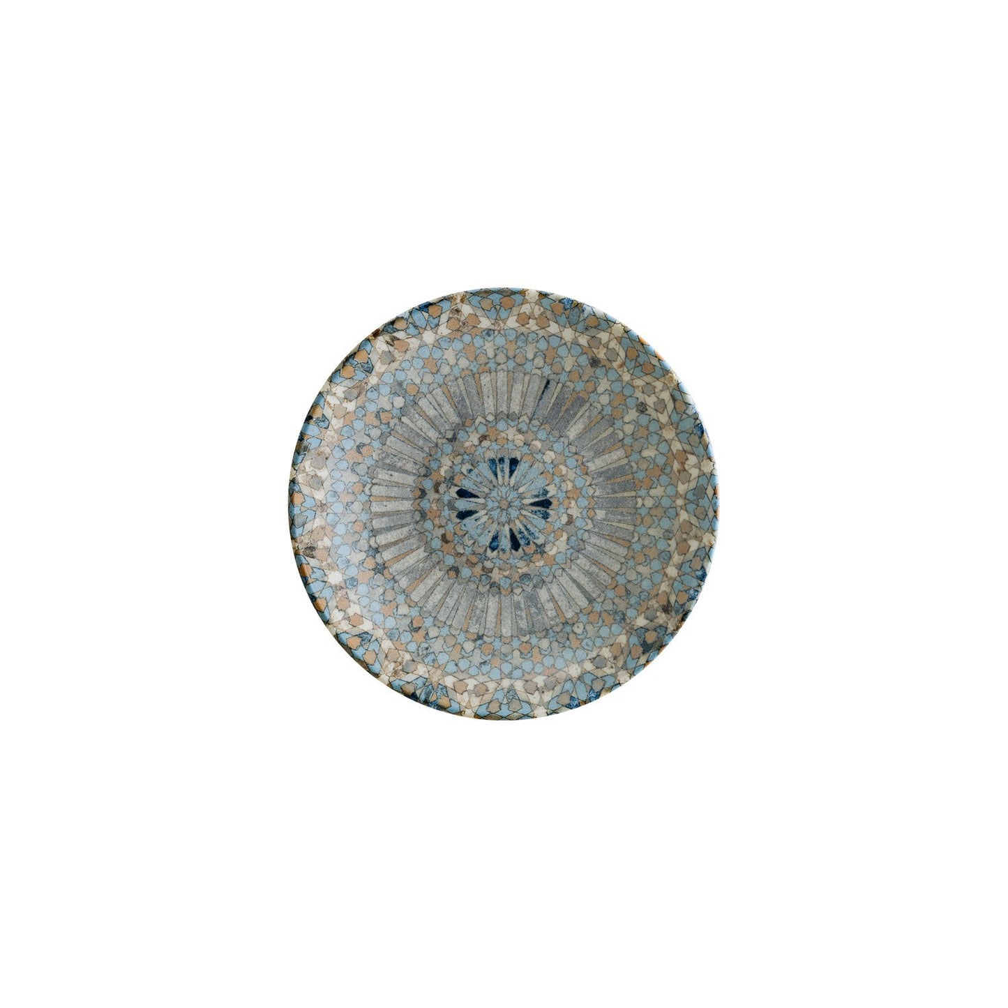 Turgla Vitrified Luca Mosaic Matte dia.9" h:2" 34 oz. Round Decorated Vitrified Bowl - Case Pack: 6