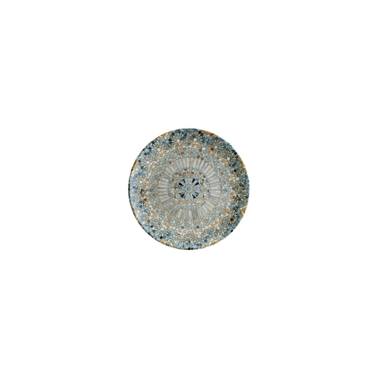 Turgla Vitrified Luca Mosaic Matte dia.6.75" Round Decorated Vitrified Plate - Case Pack: 12