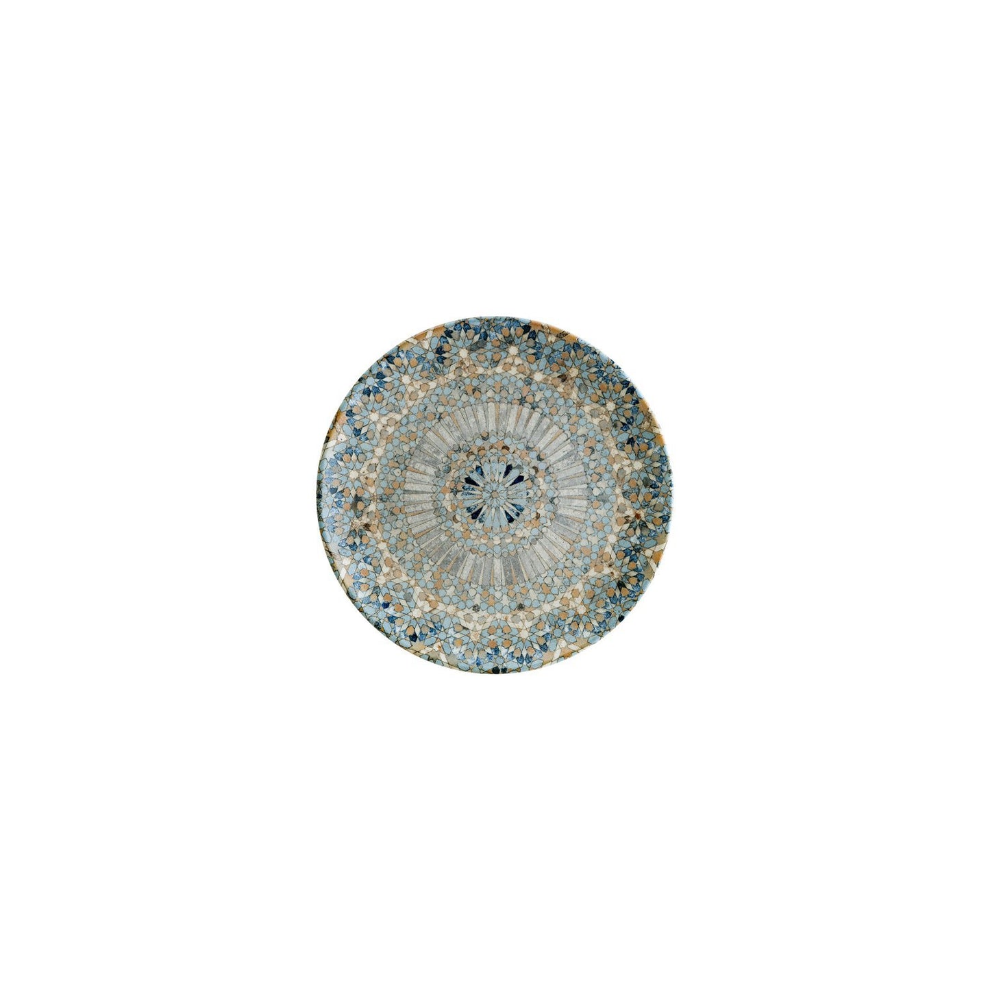 Turgla Vitrified Luca Mosaic Matte dia.7.5" Round Decorated Vitrified Plate - Case Pack: 12