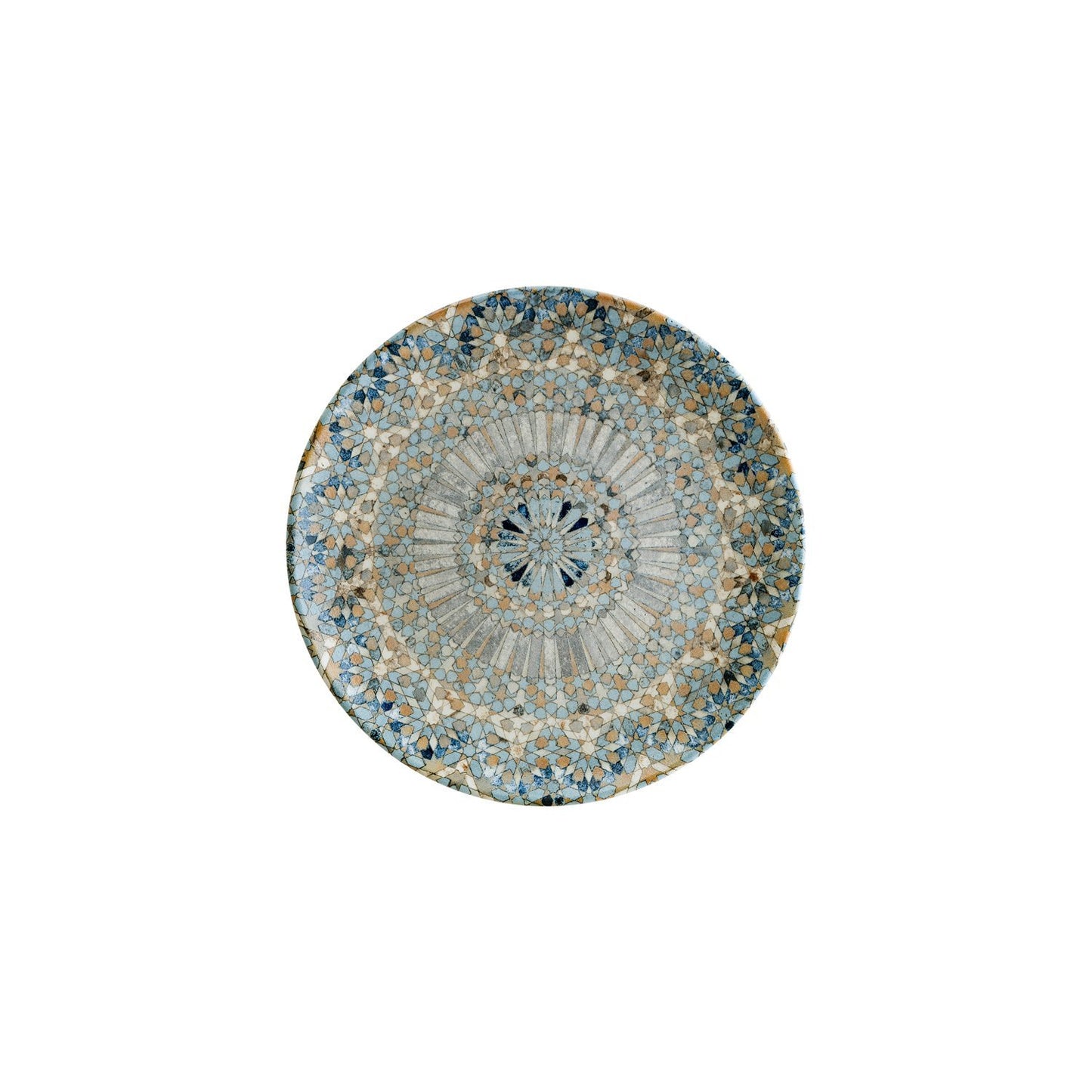 Turgla Vitrified Luca Mosaic Matte dia.10" Round Decorated Vitrified Plate - Case Pack: 12