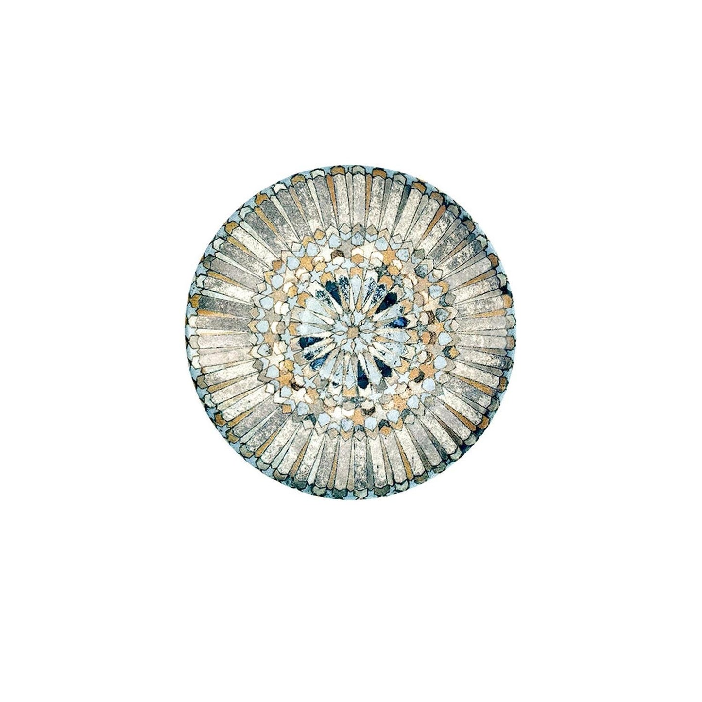 Turgla Vitrified Luca Mosaic Matte dia.4.75" Round Decorated Vitrified Saucer - Case Pack: 6