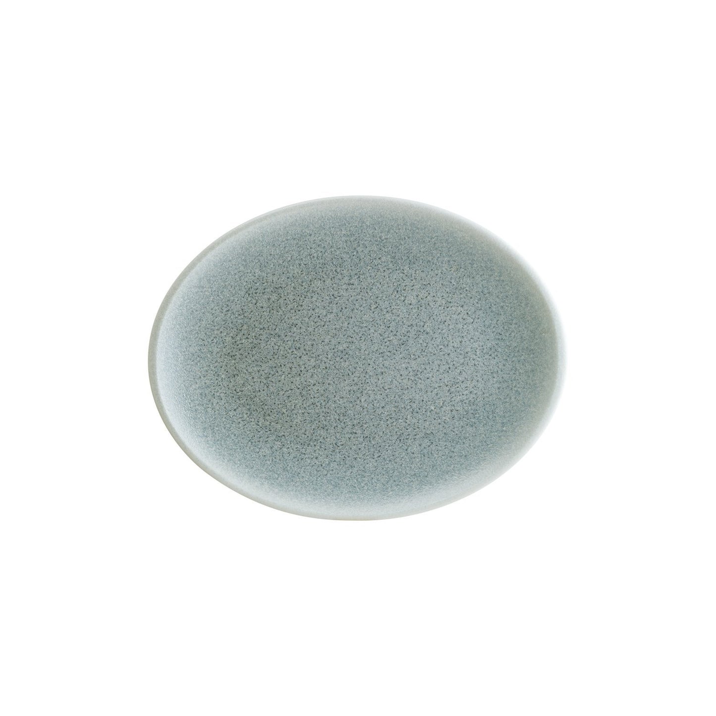 Turgla Vitrified Luca Ocean Matte 12.25" x 9.5" x h:1" Oval Blue Vitrified Platter - Case Pack: 6