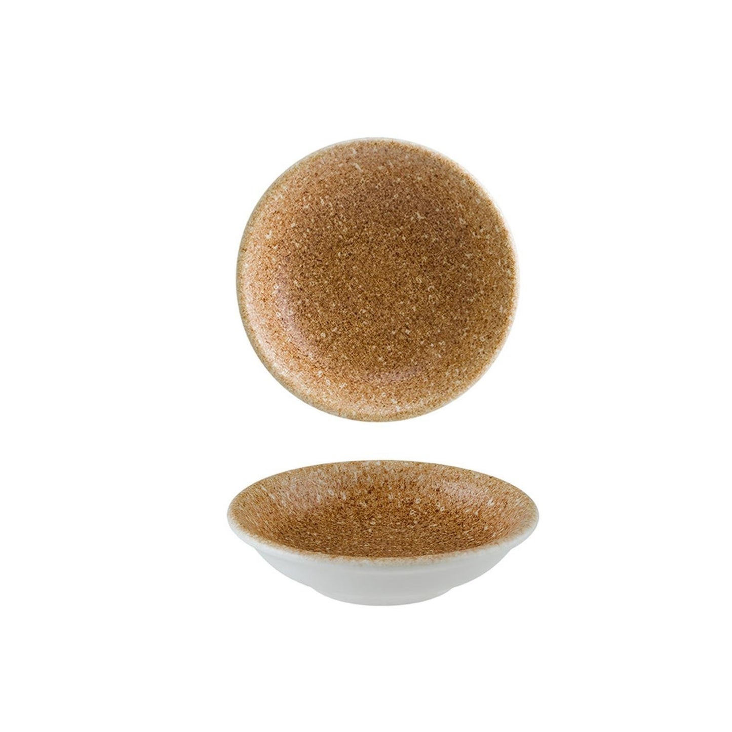Luca Salmon Matte dia.3.5" h:1" 2 oz. Round Brown Vitrified Bowl