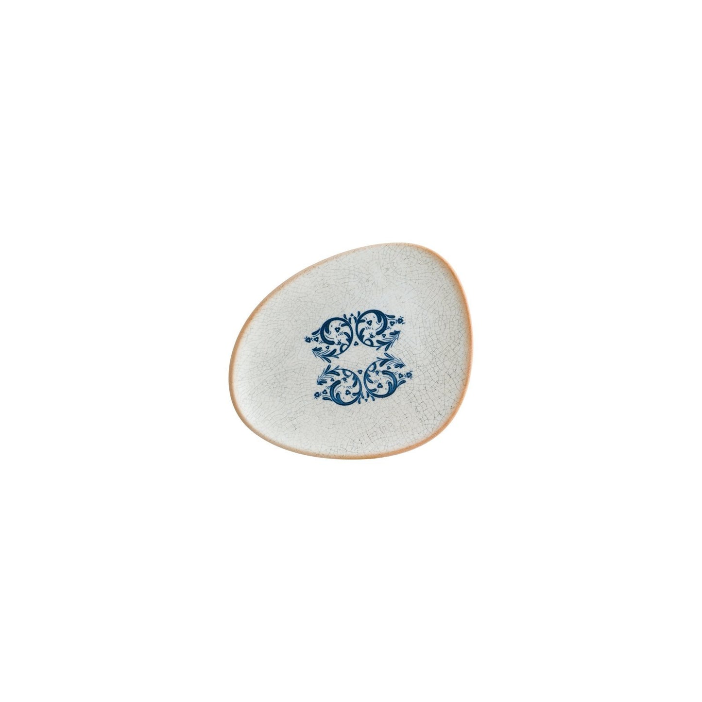 Turgla Vitrified Viento 7.5" x 6" Organic Decorated Vitrified Plate - Case Pack: 12
