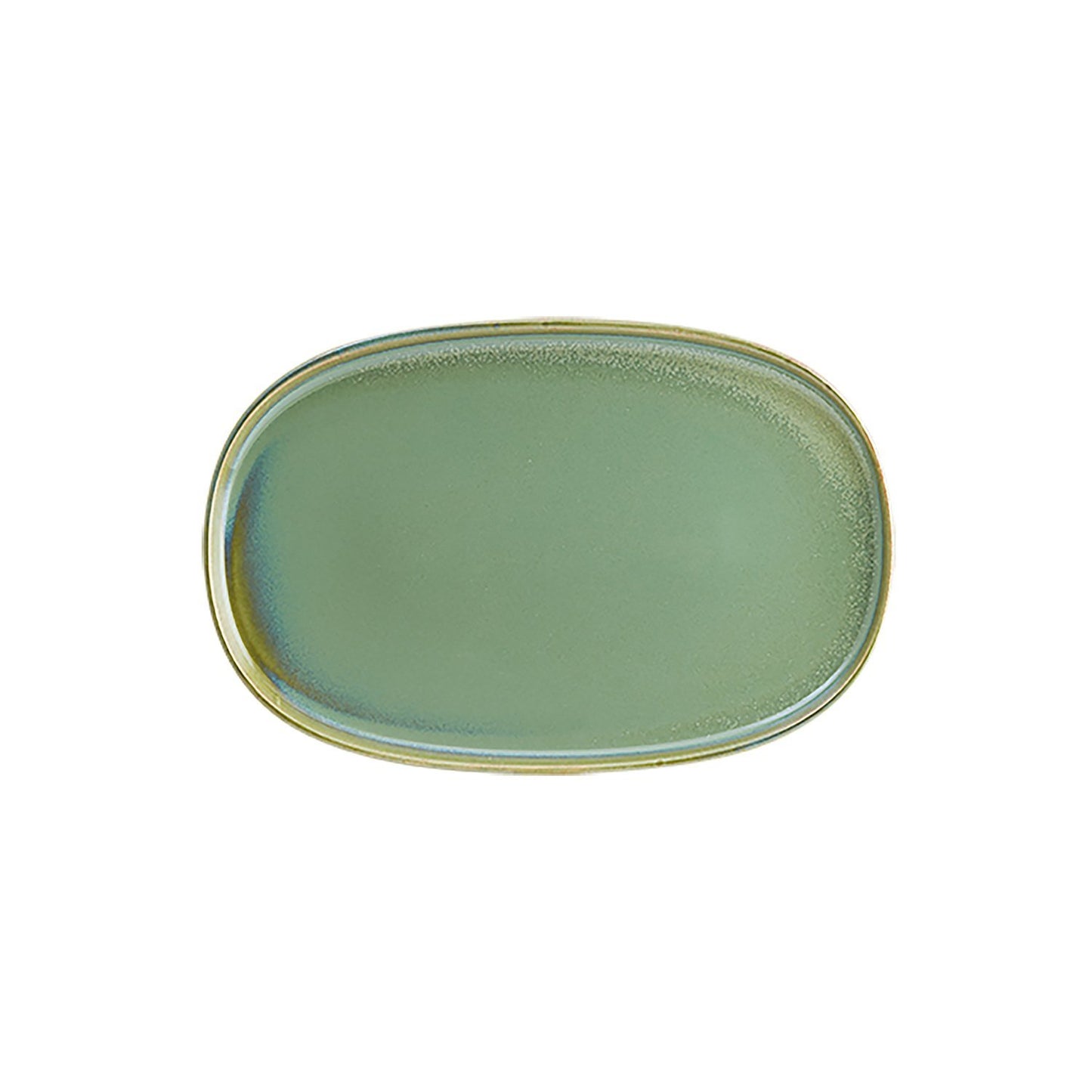 Sage 13" x 9" x h:0.75" Oval Green Vitrified Platter