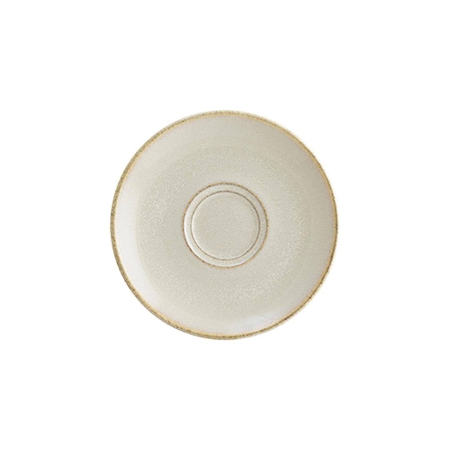 Turgla Vitrified Sand dia.6.25" Round Brown Vitrified Saucer - Case Pack: 6
