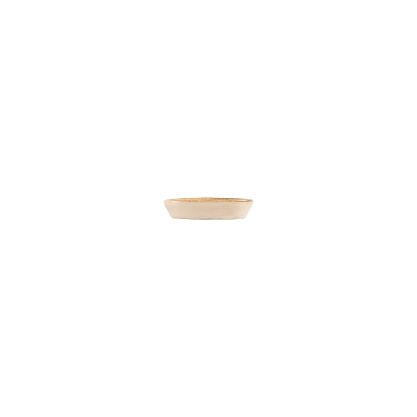Turgla Vitrified Sand 4" x 2.5" x h:0.75" Oval Beige Vitrified Platter - Case Pack: 12