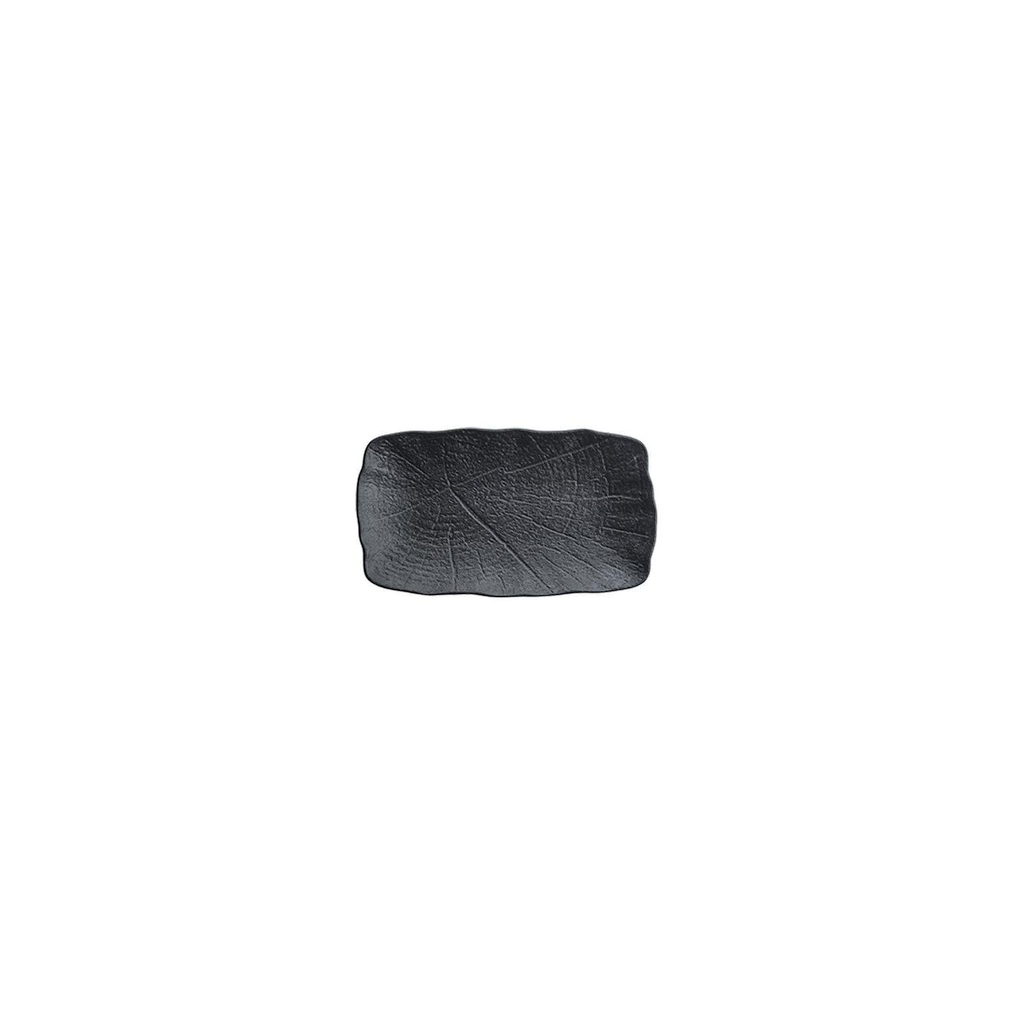 Turgla Vitrified Shade 6" x 3.25" Rectangular Black Vitrified Plate - Case Pack: 12