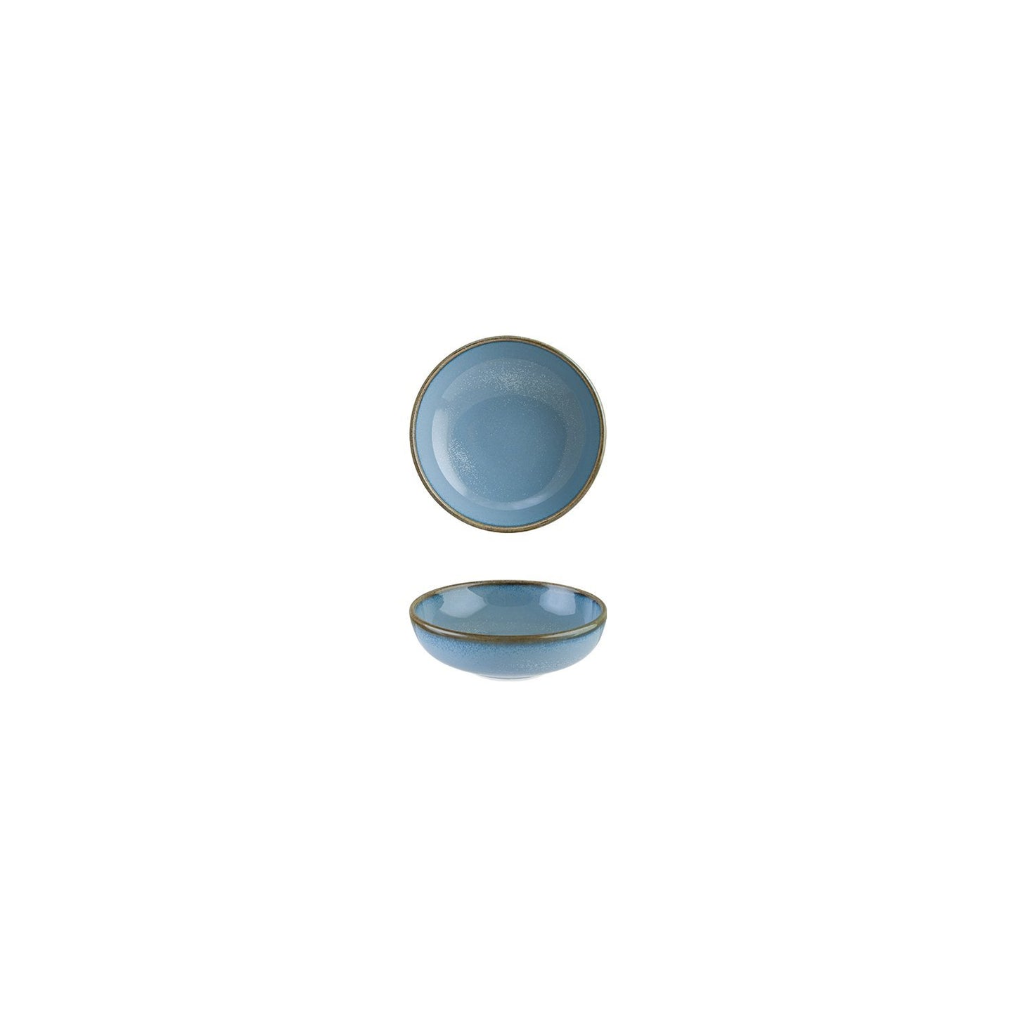 Turgla Vitrified Sky dia.4" h:0.75" 4 oz. Round Blue Vitrified Bowl - Case Pack: 12