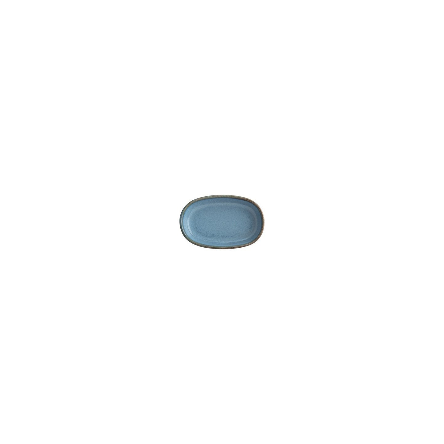 Sky 4" x 2.5" x h:0.75" Oval Blue Vitrified Platter