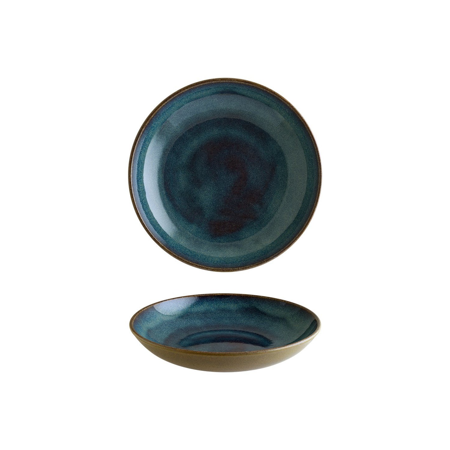 Turgla Vitrified Sphere Ocean dia.9" h:2" 34 oz. Round Blue Vitrified Bowl - Case Pack: 6