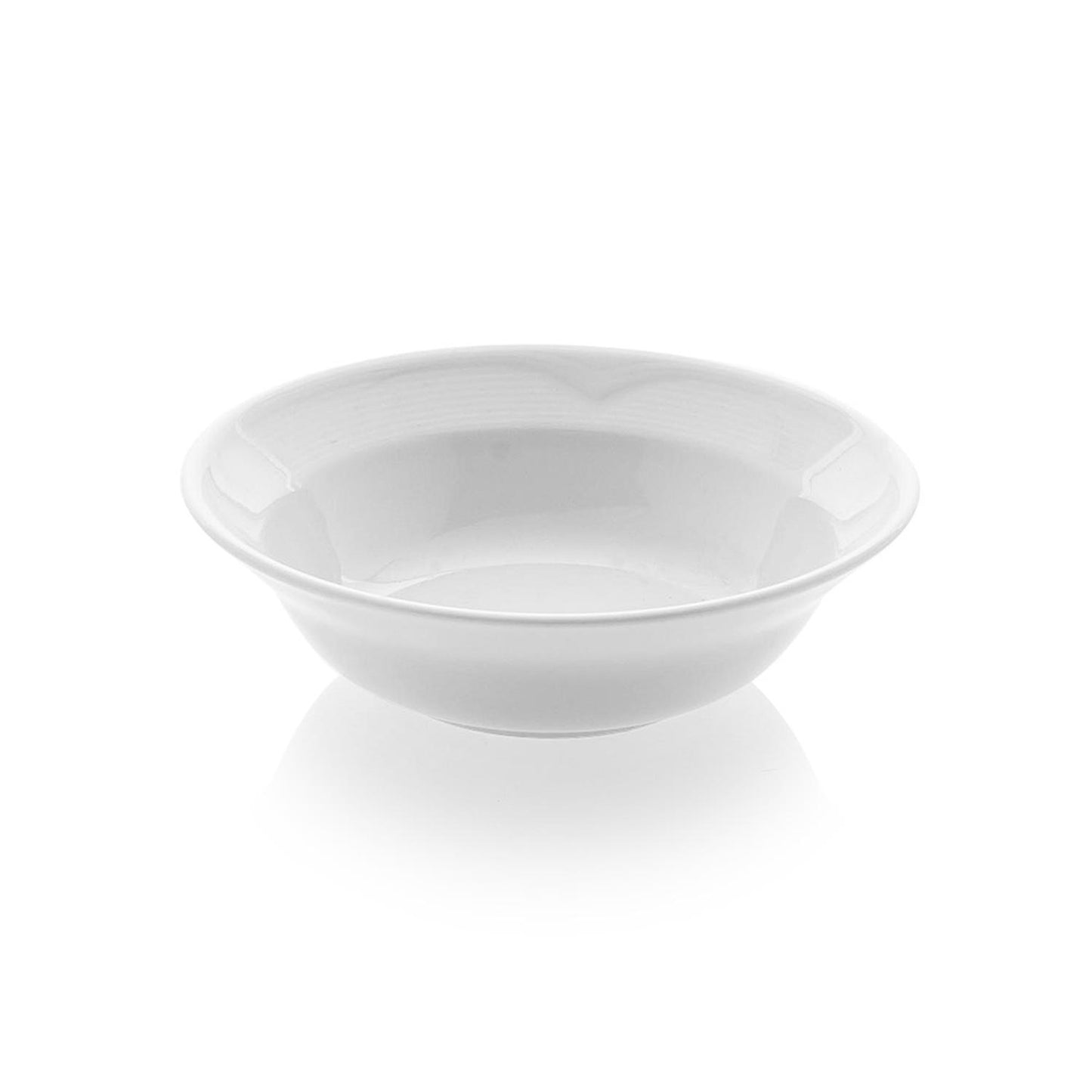 Porcelain Saturn dia.6" h:1.5" 12 oz. Round White Porcelain Bowl - Case Pack:12