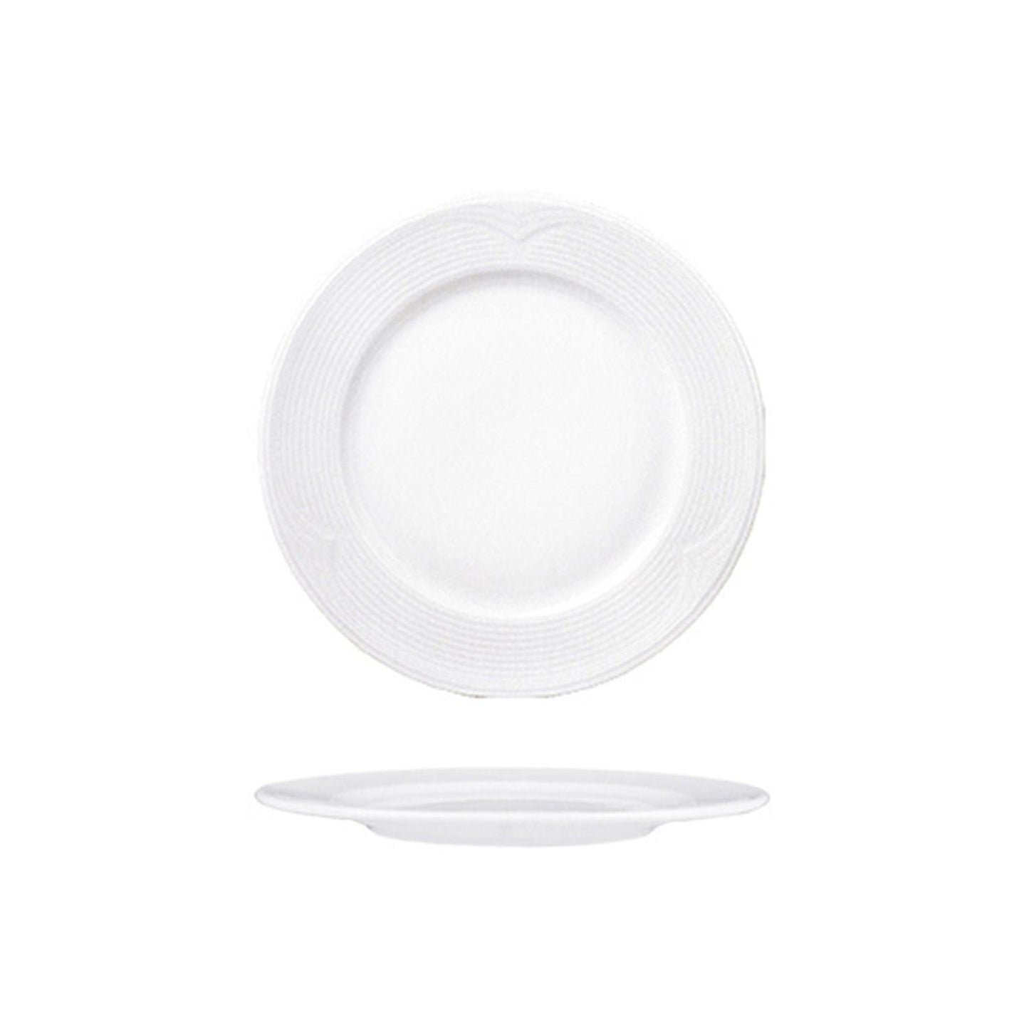 Porcelain Saturn dia.8.5" Round White Porcelain Plate - Case Pack:12