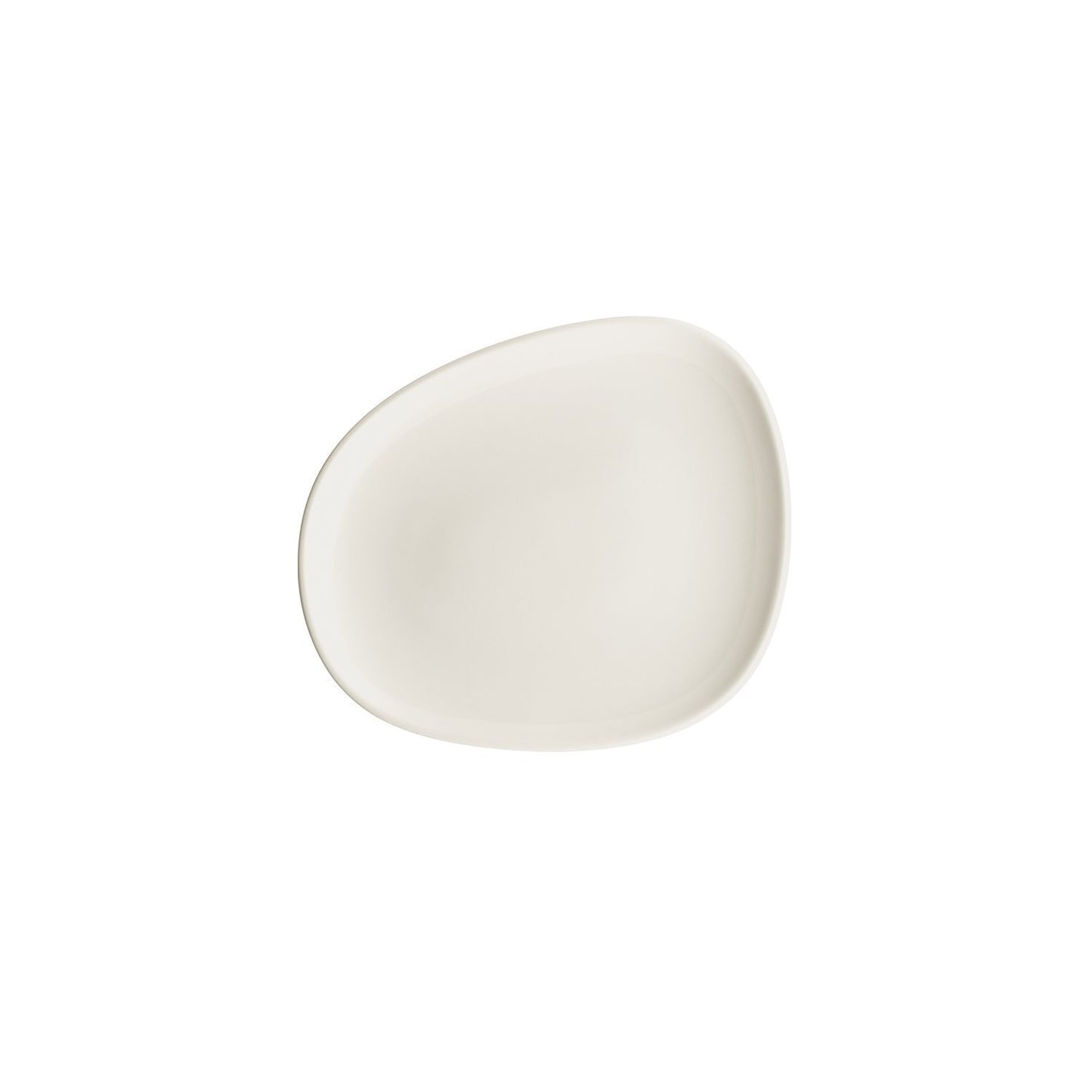 Turgla Vitrified Vago 9.5" x 7.5" Organic Warm White Vitrified Plate - Case Pack: 12