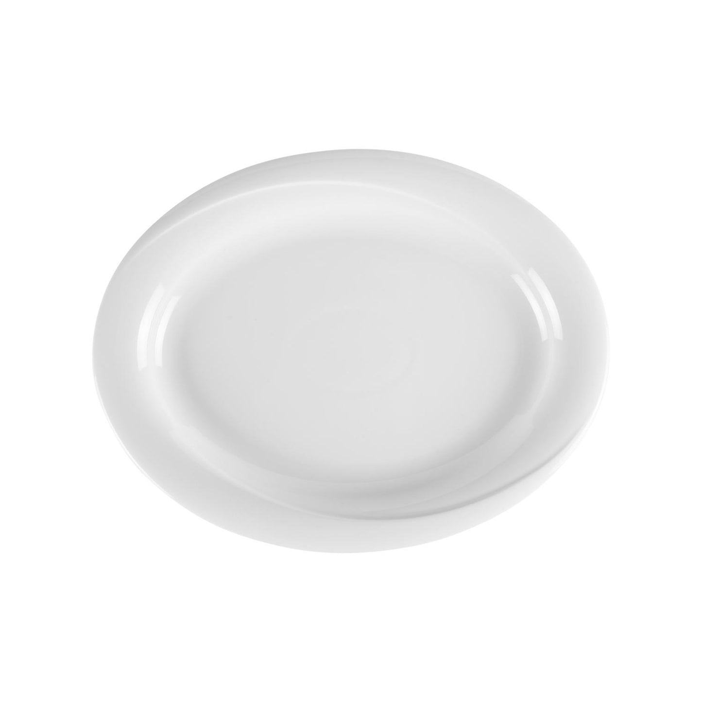 Porcelain X-tanbul 13.5" x 10.5" x h:1.25" Oval White Porcelain Platter - Case Pack:6