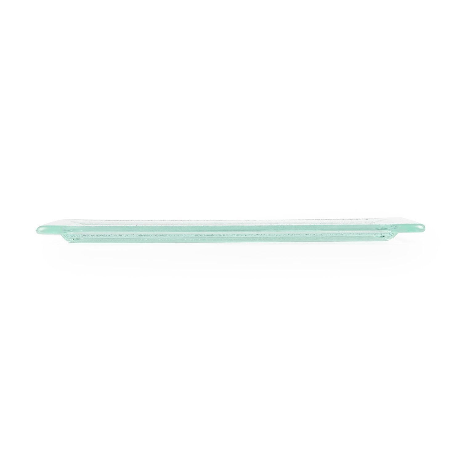 Turgla Fusion Glass 17.75" x 10" x h:0.75" Rectangular Clear Glass Platter