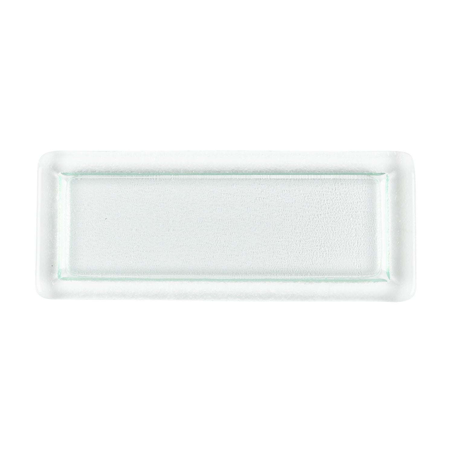 Turgla Fusion Glass 17.75" x 10" x h:0.75" Rectangular Clear Glass Platter