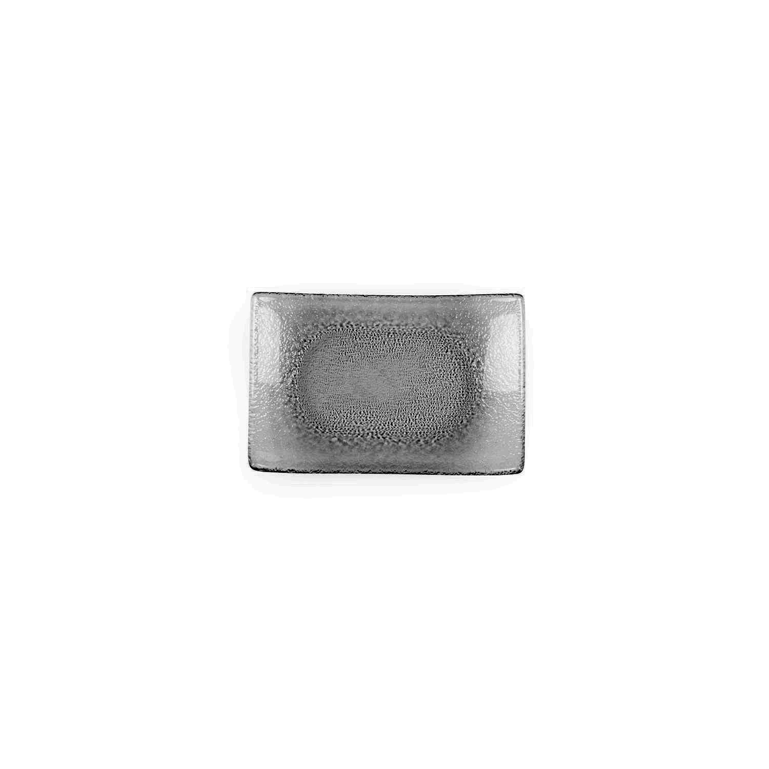 Turgla Fusion Glass 7.75" x 5" x h:0.75" Rectangular Charcoal Glass Platter