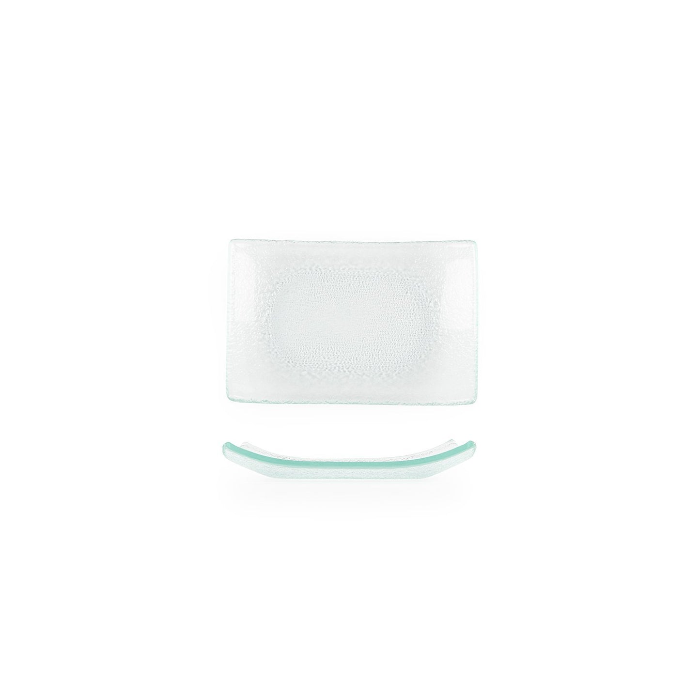 Turgla Fusion Glass 7.75" x 5" x h:0.75" Rectangular Clear Glass Platter