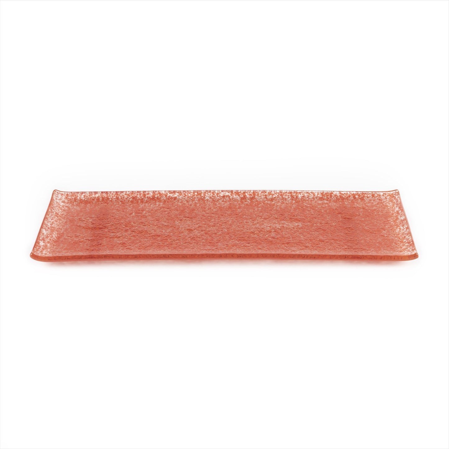 Turgla Fusion Glass 13.75" x 5" x h:0.5" Rectangular Red Glass Platter