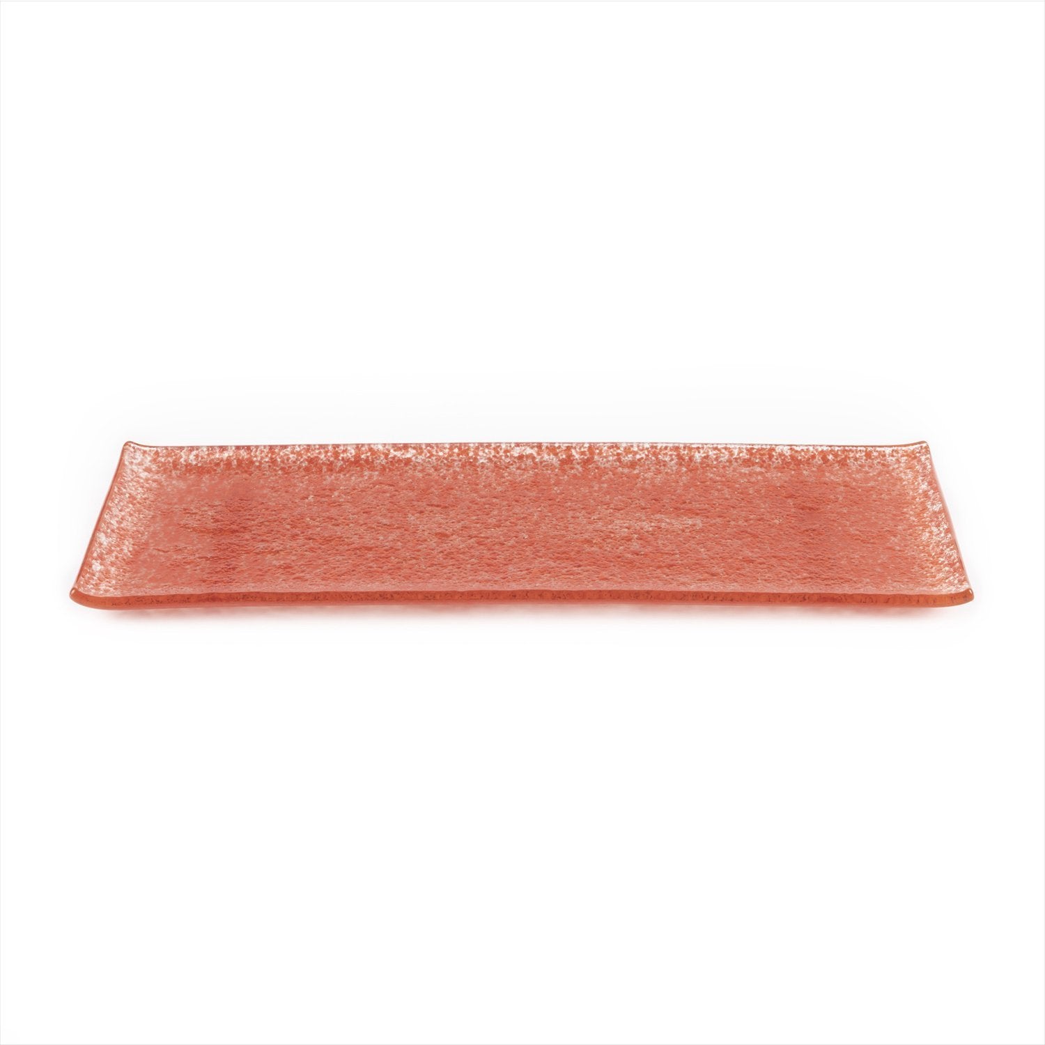 Turgla Fusion Glass 13.75" x 5" x h:0.5" Rectangular Red Glass Platter