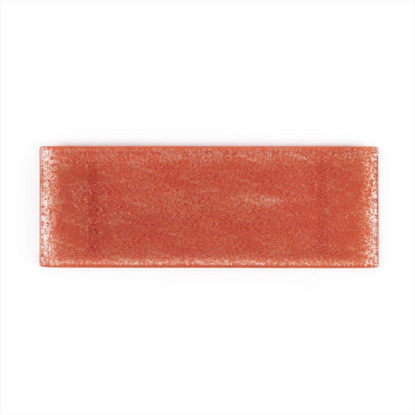 Glass Dinnerware 13.75" x 5" x h:0.5" Rectangular Red Glass Platter - Case Pack: 12