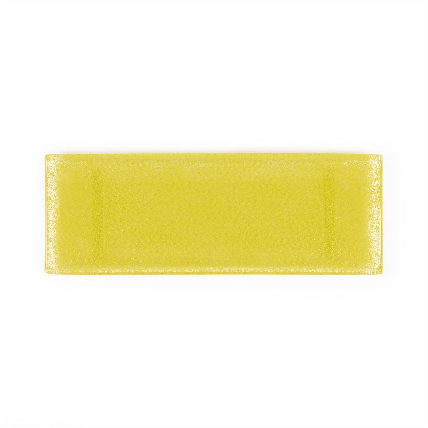 Glass Dinnerware 13.75" x 5" x h:0.5" Rectangular Yellow Glass Platter - Case Pack: 12