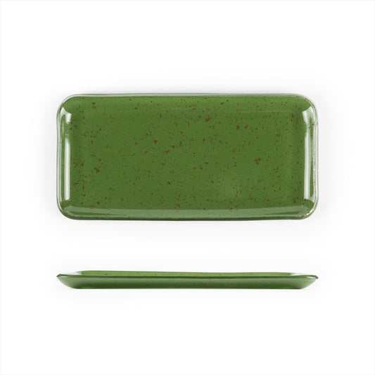 Glass Dinnerware 12.25" x 6" x h:1" Rectangular Basil Glass Platter - Case Pack: 6