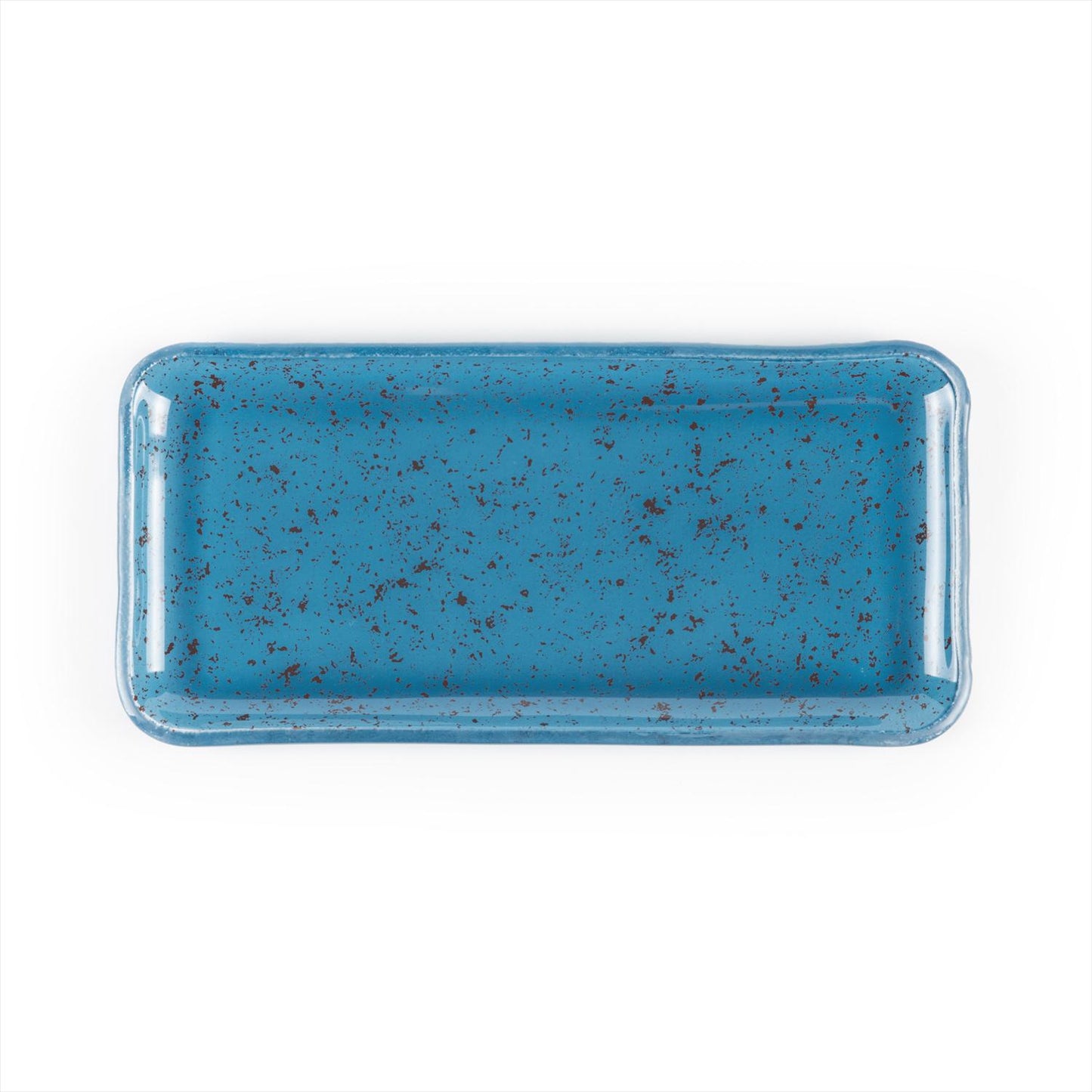 Glass Dinnerware 12.25" x 6" x h:1" Rectangular Blue Glass Platter - Case Pack: 6